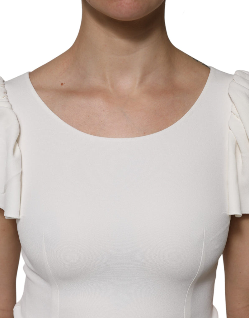 Dolce & Gabbana Top Femme Blanc en Viscose à Manches Courtes