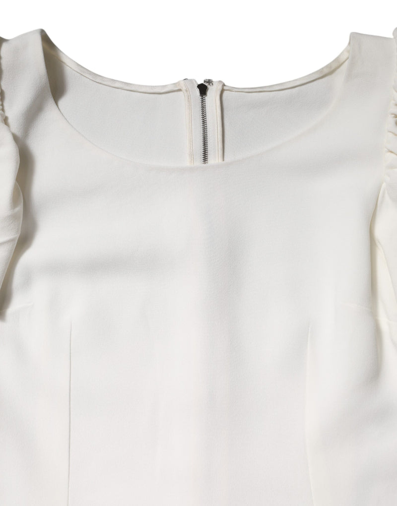 Dolce & Gabbana Top Femme Blanc en Viscose à Manches Courtes