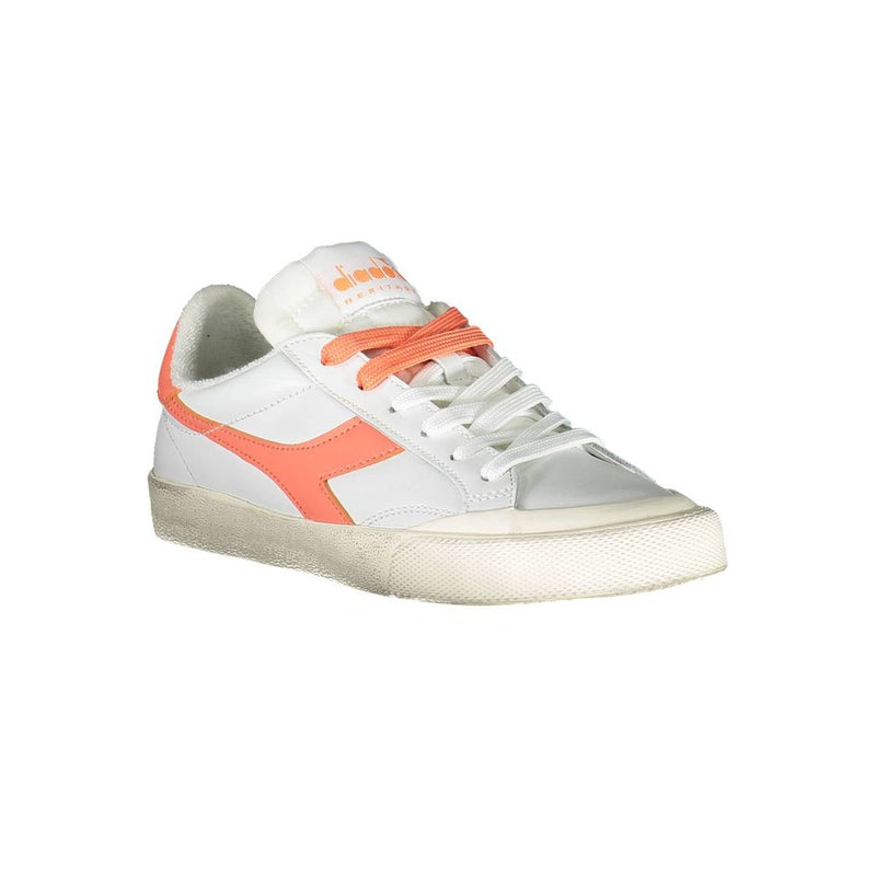 Diadora White Leather Women Sneaker - Chic Comfort for Every Occasion