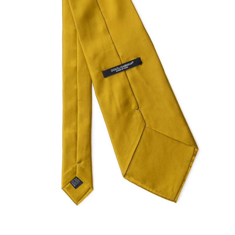 Cravate en soie jaune Dolce &amp; Gabbana