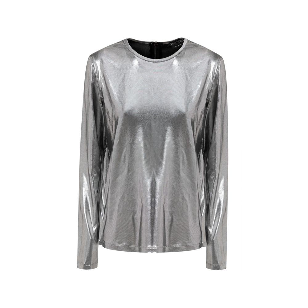 T-Shirt Longue Manches Grise en Viscose Tom Ford - Élégance et Confort