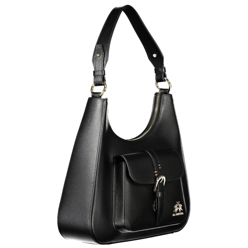 La Martina Black Leather Handbag for Women - Elegant & Versatile