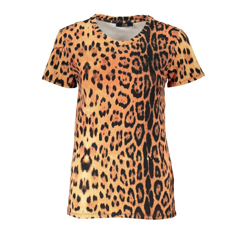 Cavalli Class T-Shirt Femme Orange en Coton - Élégant et Confortable