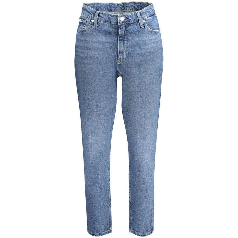 Calvin Klein Blue Cotton Women Mom Jeans - Eco-Friendly Style