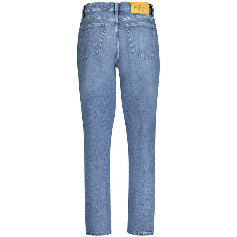 Calvin Klein Blue Cotton Women Mom Jeans - Eco-Friendly Style