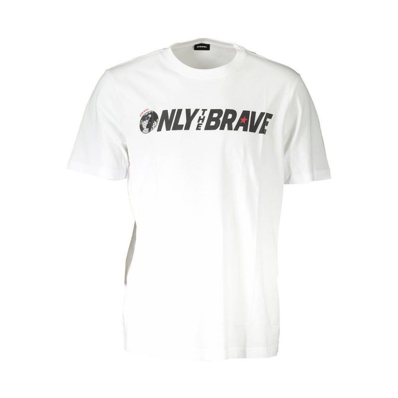 Diesel wit katoenen heren T-shirt