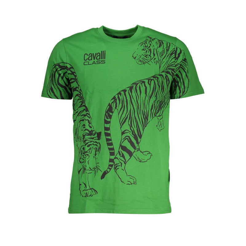 Cavalli Class Groen Katoenen T-Shirt