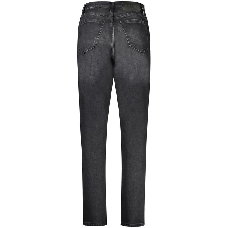 Calvin Klein Black Cotton Women Mom Jeans