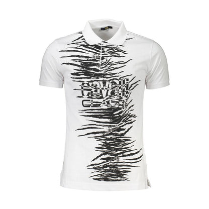 Polo homme en coton blanc Cavalli Class