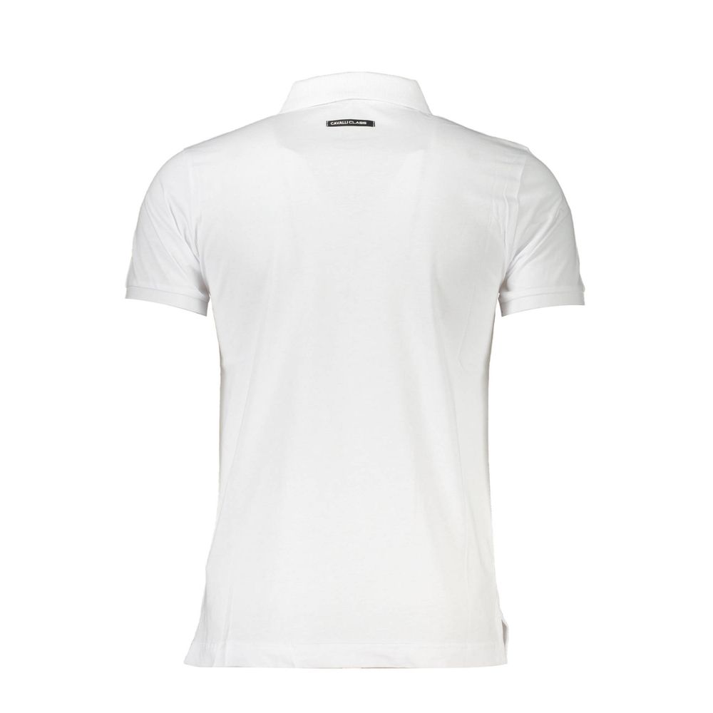 Polo homme en coton blanc Cavalli Class