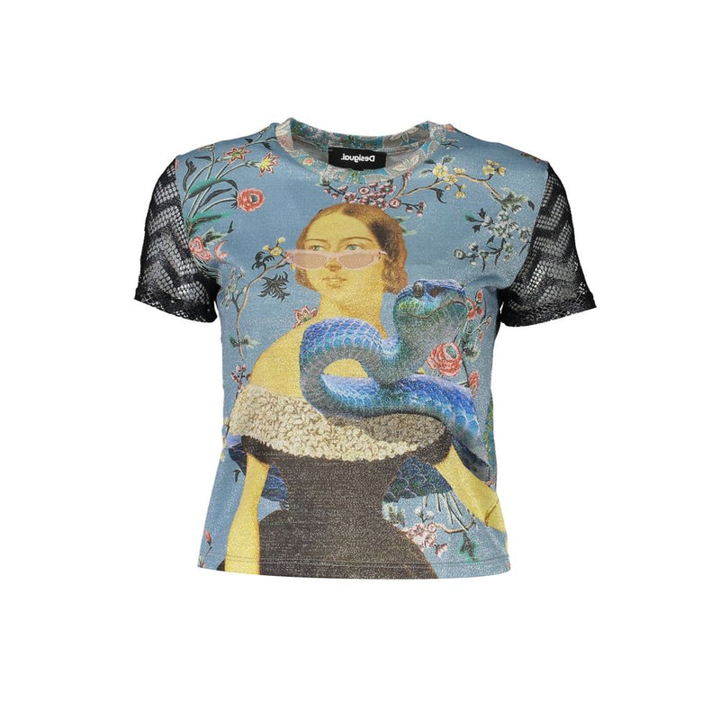 Desigual Blue Polyester Women T-Shirt - Élégant et Confortable