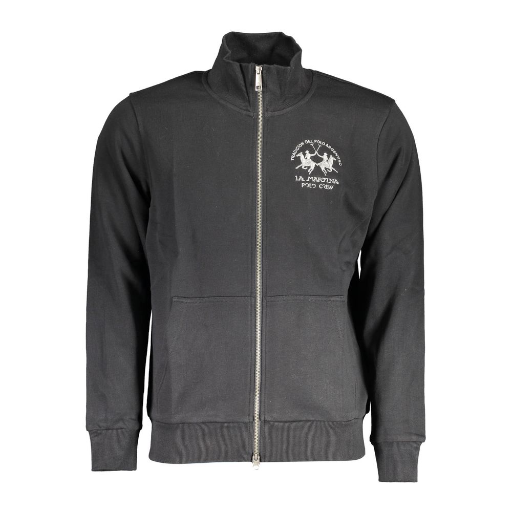 Pull en coton noir La Martina pour homme