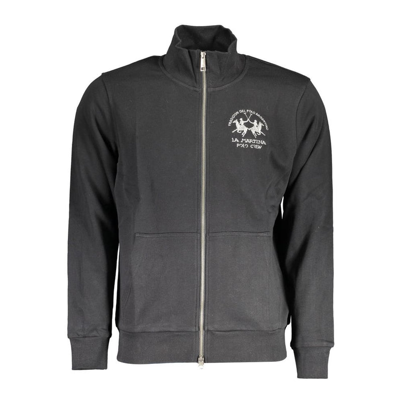 La Martina Zwarte Katoenen Heren Sweater