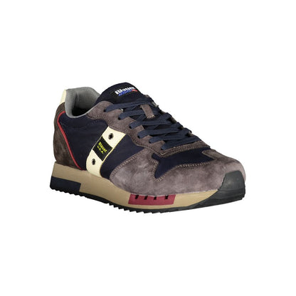Blauer Sleek Blue Designer Sneakers met contrasterende accenten