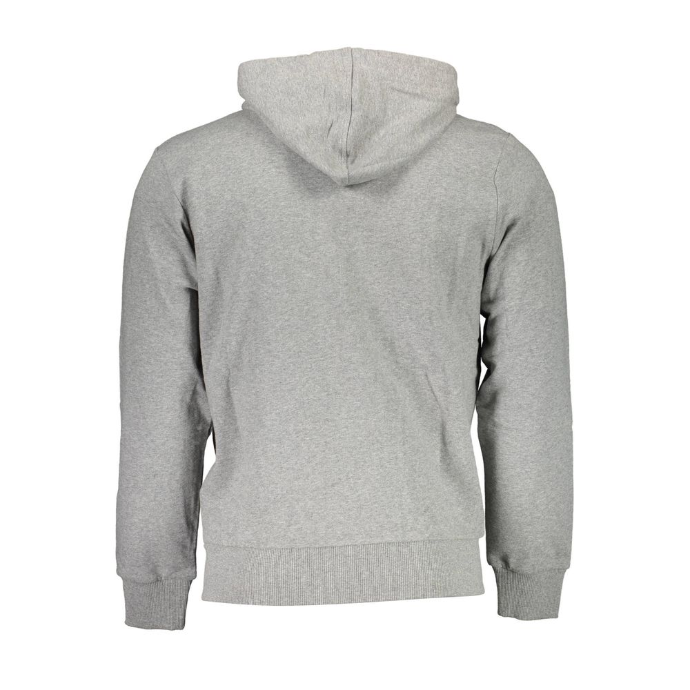 Pull en coton gris La Martina pour homme avec capuche