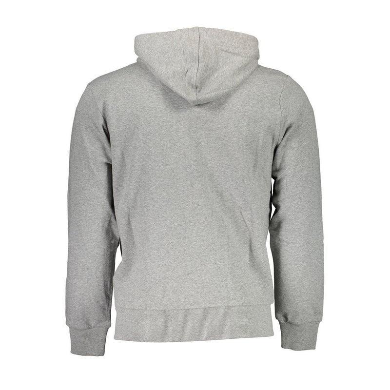 Pull en coton gris La Martina pour homme avec capuche