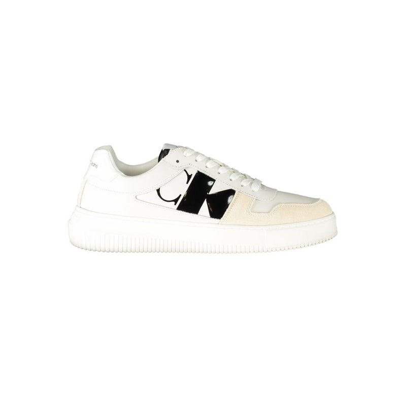 Calvin Klein White Polyester Sneaker - Eco-Friendly Athletic Style