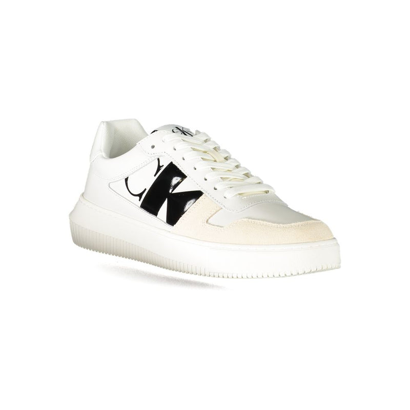 Calvin Klein White Polyester Sneaker - Eco-Friendly Athletic Style