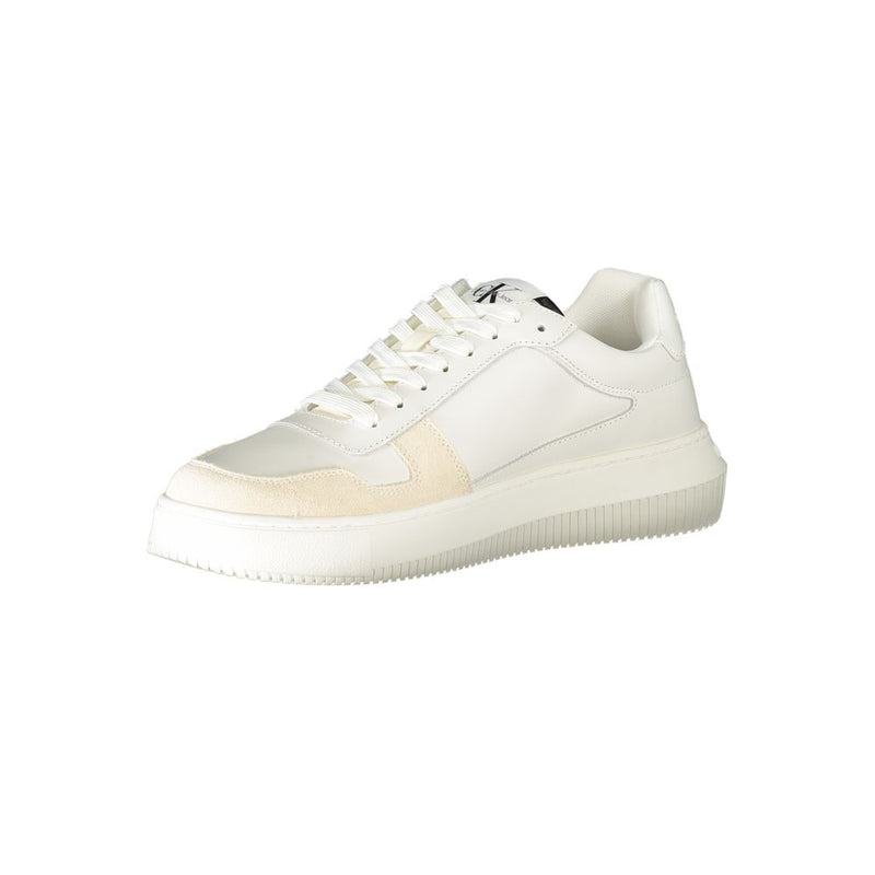 Calvin Klein White Polyester Sneaker - Eco-Friendly Athletic Style