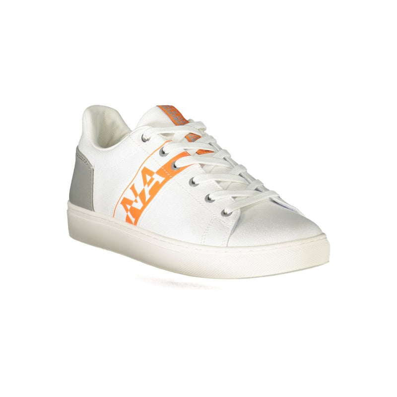Napapijri White Polyurethane Men Sneakers – Trendy & Timeless