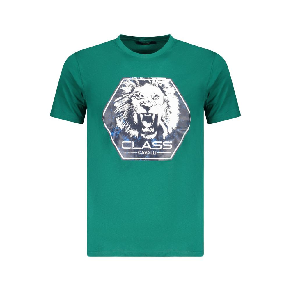 T-shirt en coton vert Cavalli Class