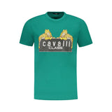 T-shirt homme en coton vert Cavalli Class