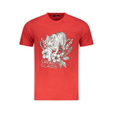 T-shirt homme en coton rouge Cavalli Class