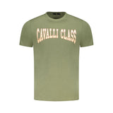 T-shirt homme en coton vert Cavalli Class