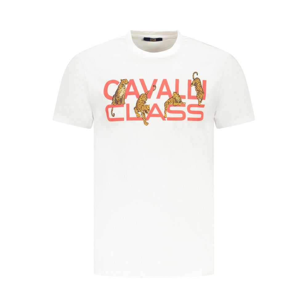T-shirt homme en coton blanc Cavalli Class