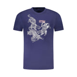 T-shirt homme en coton bleu Cavalli Class