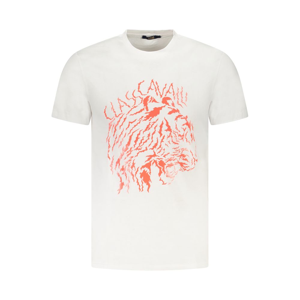T-shirt homme en coton blanc Cavalli Class