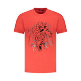 T-shirt homme en coton rouge Cavalli Class