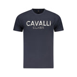 T-shirt homme en coton bleu Cavalli Class