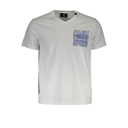 T-shirt homme en coton blanc Plein Sport