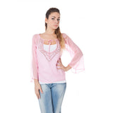 Phard Pink Silk Women Top - Elegant Long Sleeve T-Shirt
