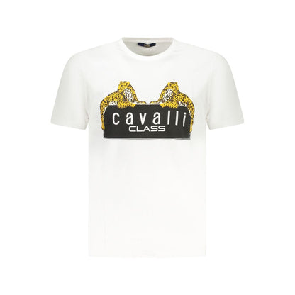 Wit katoenen T-shirt van Cavalli Class