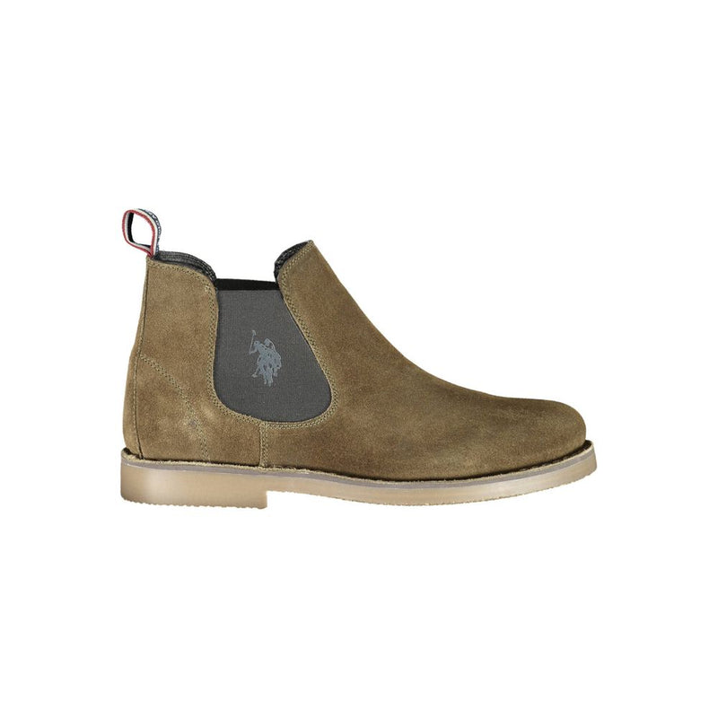 U.S. POLO ASSN. Green Leather Men Ankle Boot - Chic & Versatile
