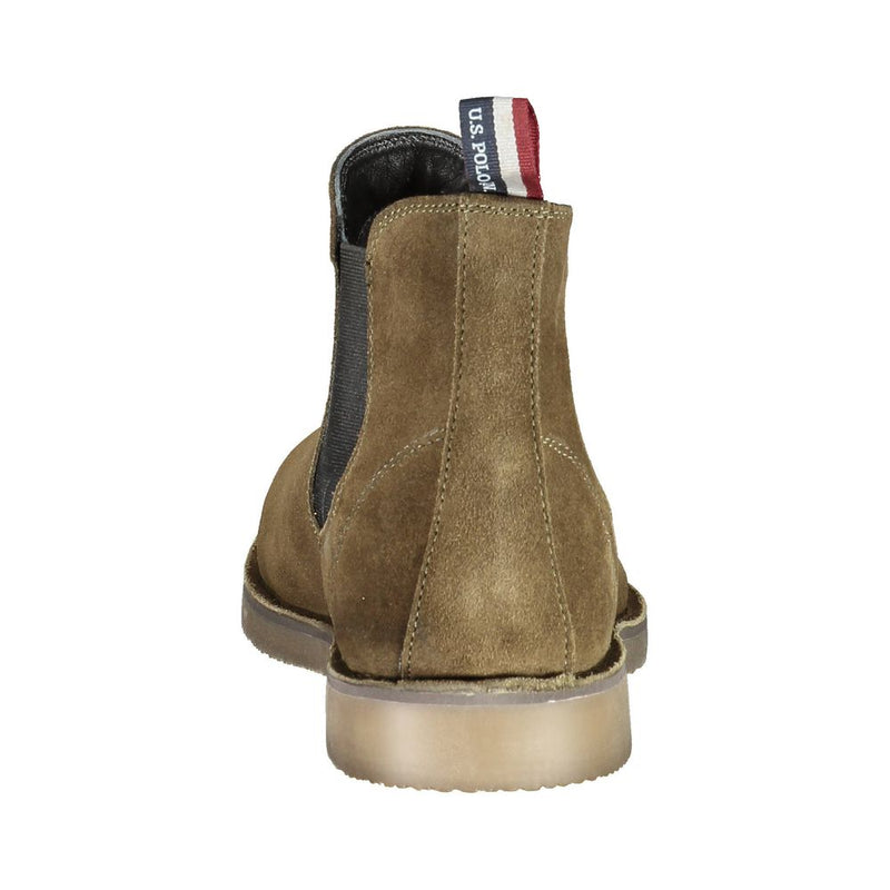 U.S. POLO ASSN. Green Leather Men Ankle Boot - Chic & Versatile