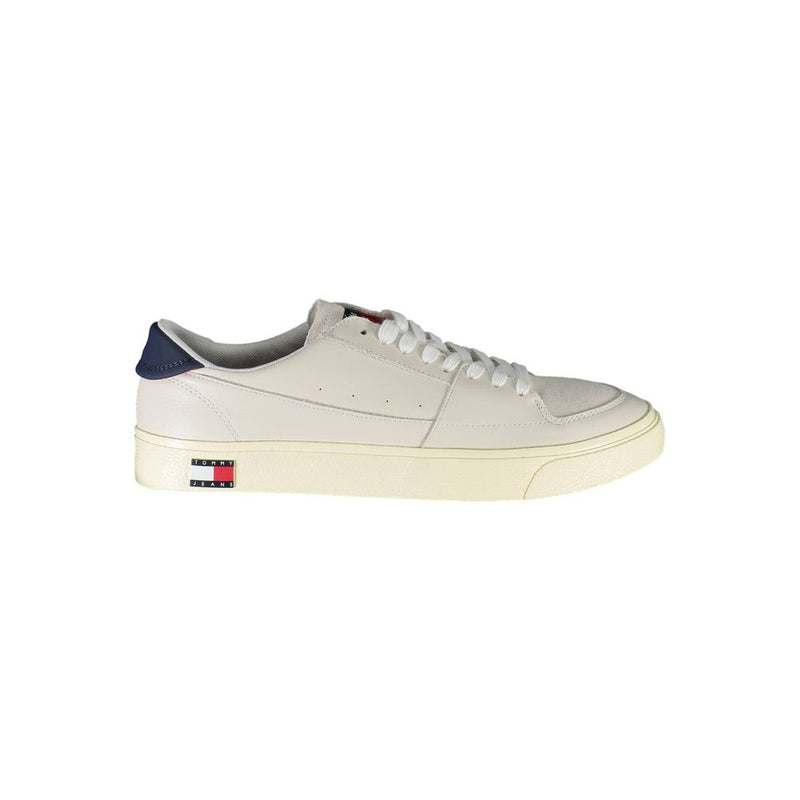 Tommy Hilfiger White Leather Men Sneaker - Élégant et Écologique