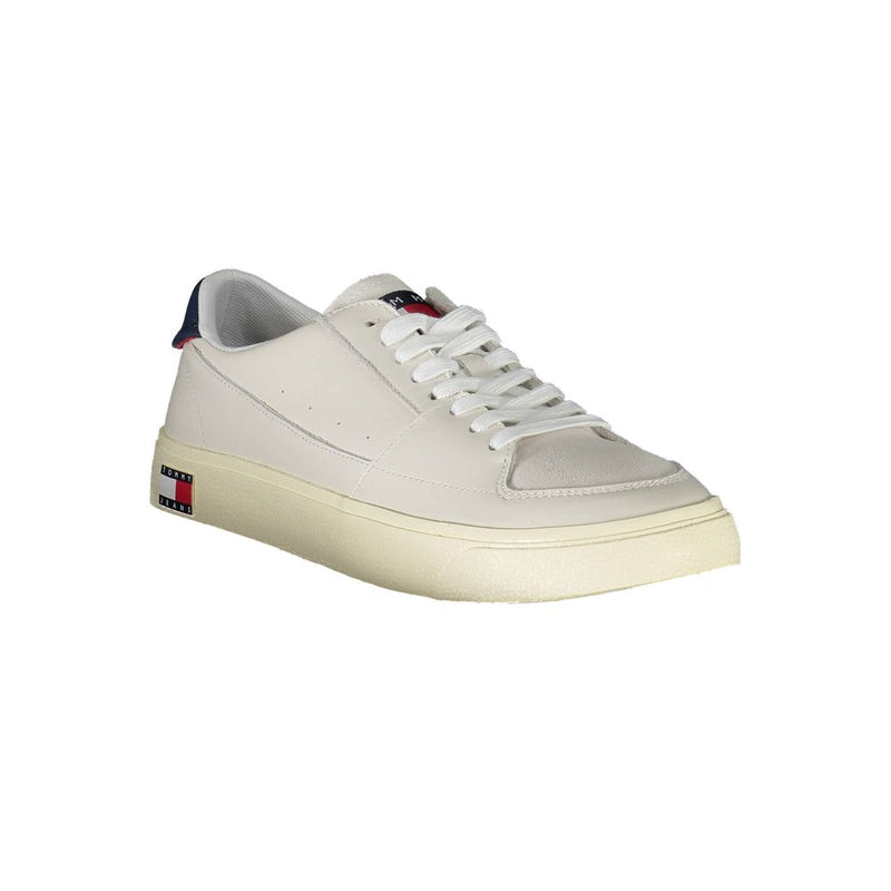 Tommy Hilfiger White Leather Men Sneaker - Élégant et Écologique