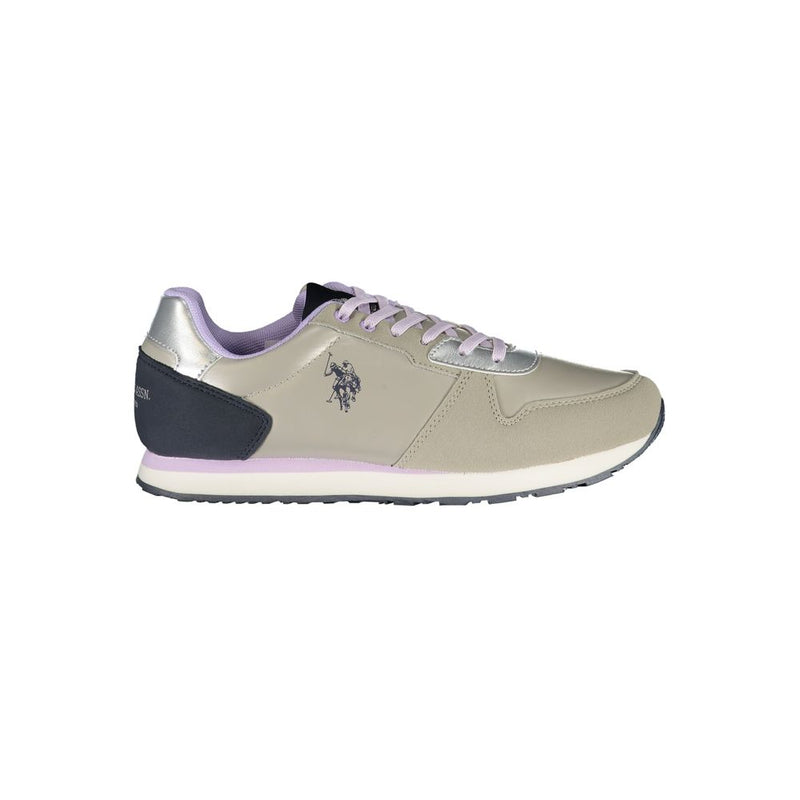 U.S. POLO ASSN. Silver Polyester Women Sneaker - Élégance et Durabilité