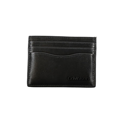 Porte-cartes élégant en cuir noir Calvin Klein