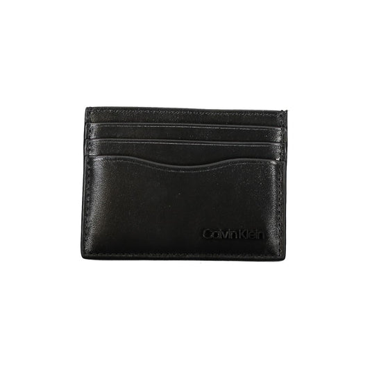 Porte-cartes élégant en cuir noir Calvin Klein