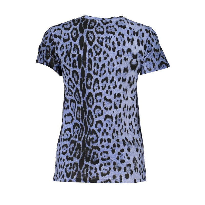 Cavalli Class T-Shirt Femme en Coton Bleu - Élégance Luxueuse