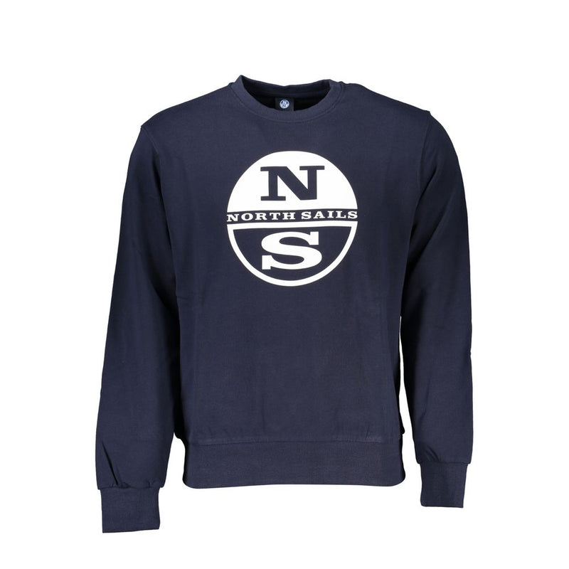 North Sails Blue Cotton Men Sweater - Crew Neck Sweatshirt