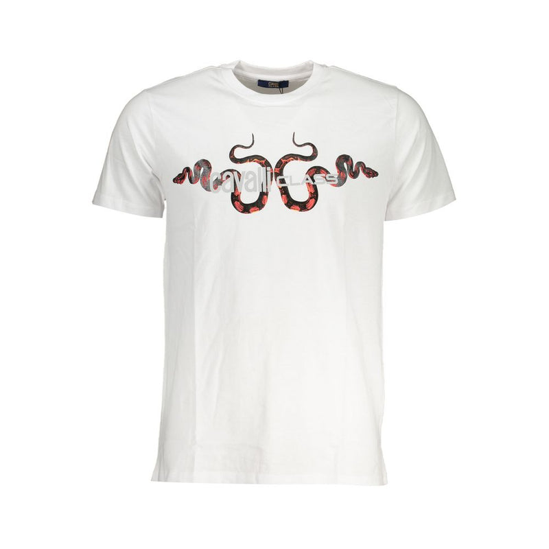 T-shirt en coton blanc Cavalli Class