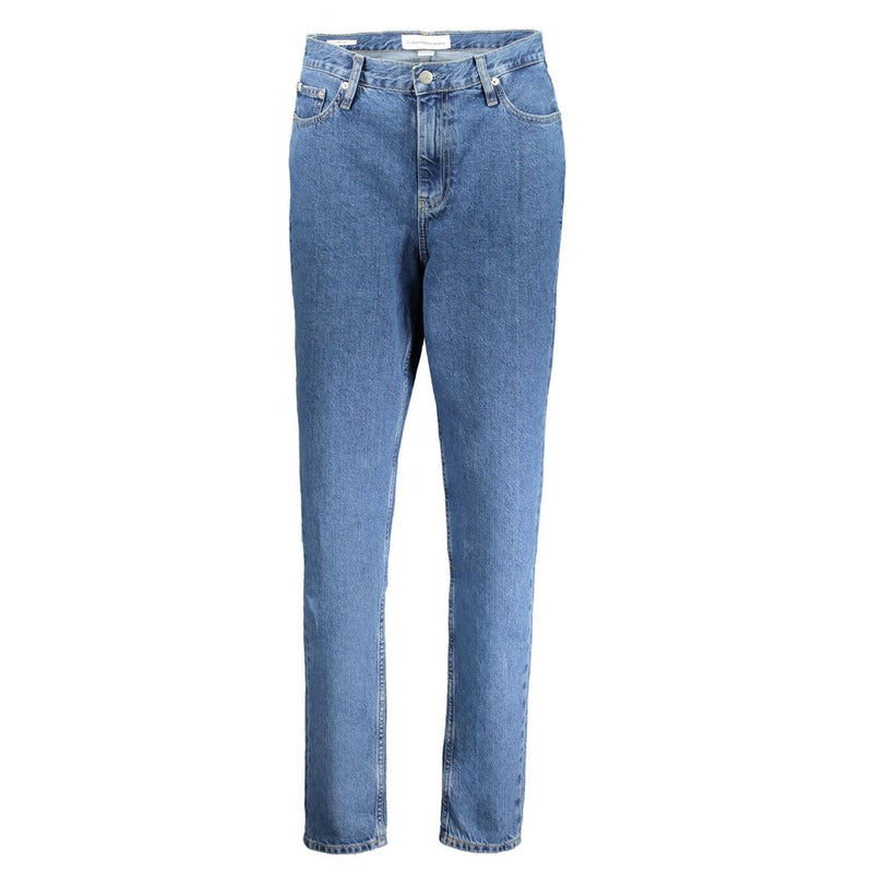 Calvin Klein Blue Cotton Mom Jeans for Women