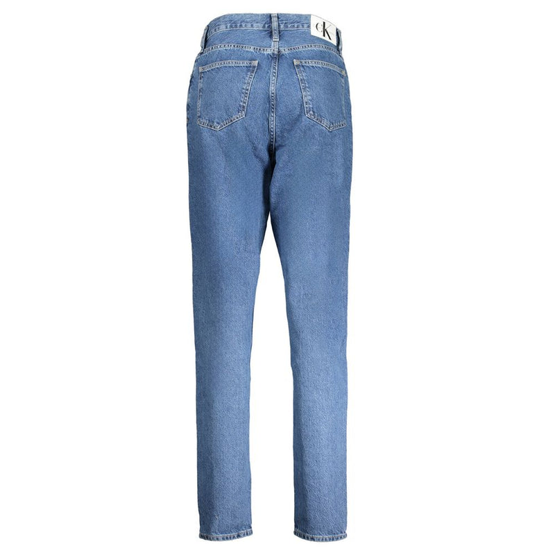 Calvin Klein Blue Cotton Mom Jeans for Women