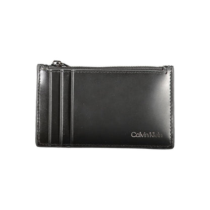 Portefeuille en cuir noir Calvin Klein
