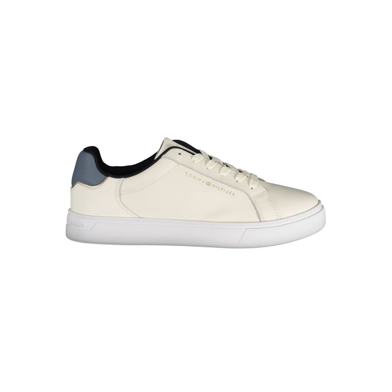 Tommy Hilfiger Beige Leather Women Sneaker - Élégance et Confort